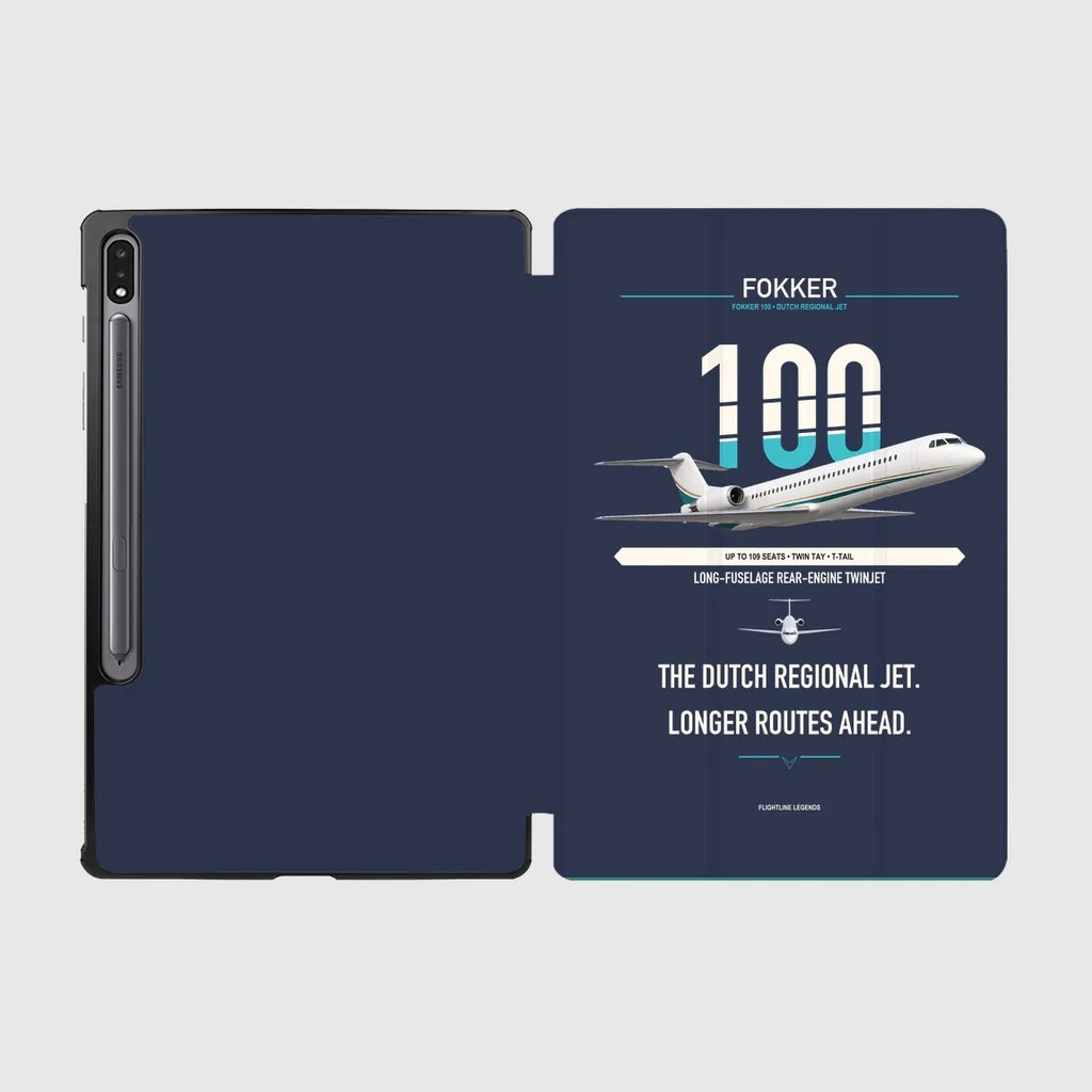 Fokker 100 design on navy blue samsung tablet tablet case