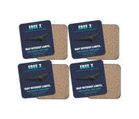 Thumbnail for AgEagle eBee X design on navy blue 4 pieces set coaster
