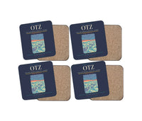 Thumbnail for Ralph Wien Memorial Airport (OTZ) design on navy blue 4 pieces set coaster