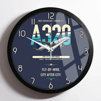 Thumbnail for Airbus A320 design on navy blue framed wall clock