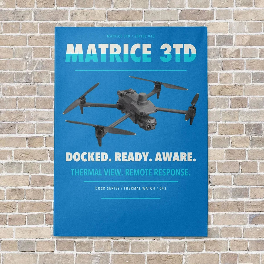 DJI Matrice 3TD vertical canvas print - no frame - turquoise background