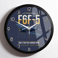 Thumbnail for F6F-5 Hellcat design on navy blue framed wall clock