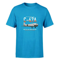 Thumbnail for C-47A Skytrain design on turquoise double-side t-shirt, single-side print