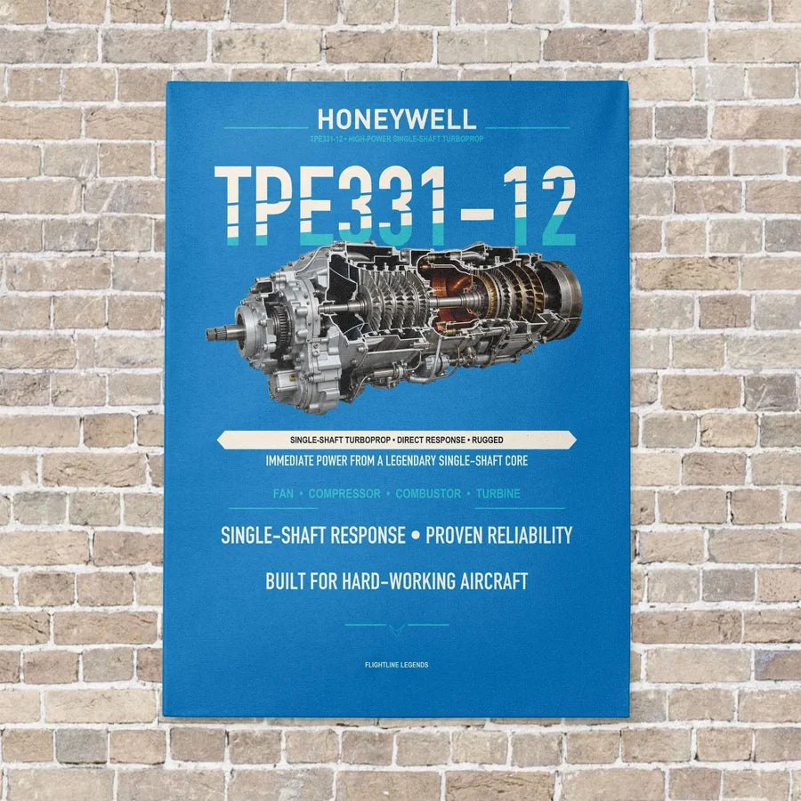 TPE331-12 vertical canvas print - no frame - turquoise background