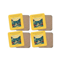 Thumbnail for The Midnight Sun Shift - Designed Coasters design on yellow 4-pieces-set