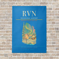 Thumbnail for Rovaniemi Airport RVN vertical canvas print - no frame - turquoise background
