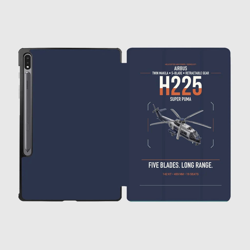 Airbus H225 design on navy blue samsung tablet tablet case