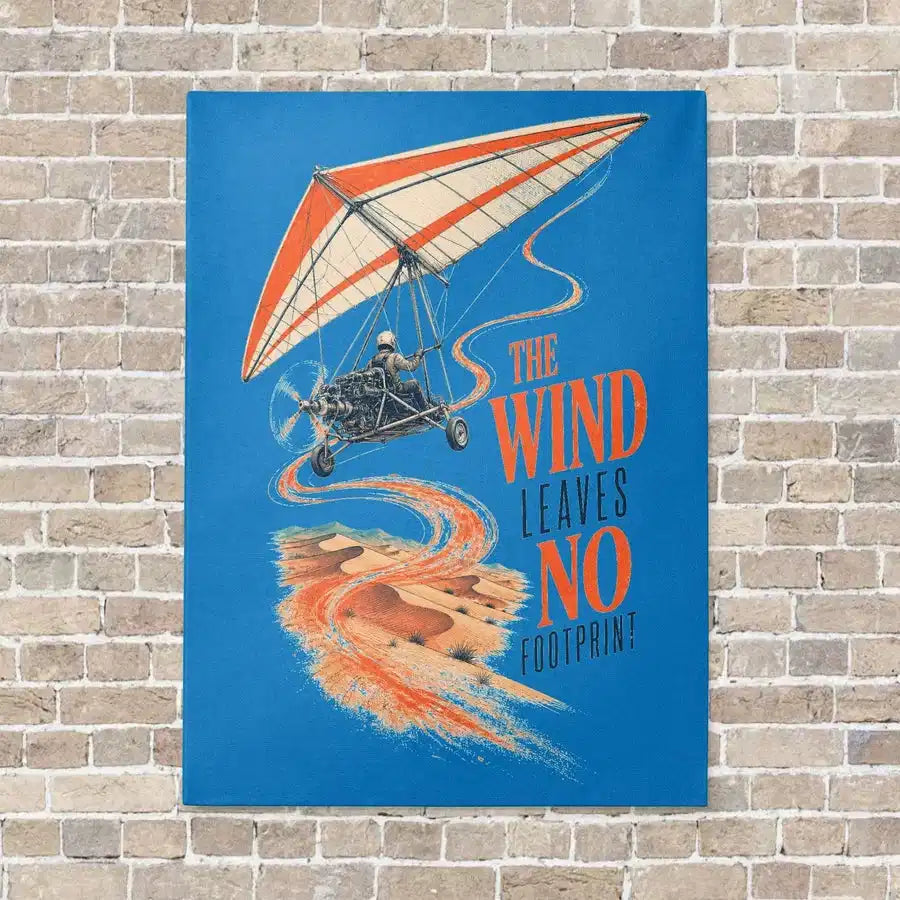The Wind Leaves No Footprint vertical canvas print - no frame - turquoise background