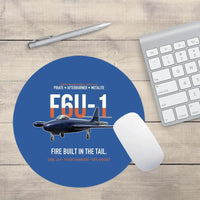 Thumbnail for F6U-1 Pirate Fire Built in the Tail design on blue round mouse pad