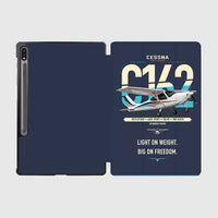 Thumbnail for Cessna 162 Skycatcher design on navy blue samsung tablet tablet case