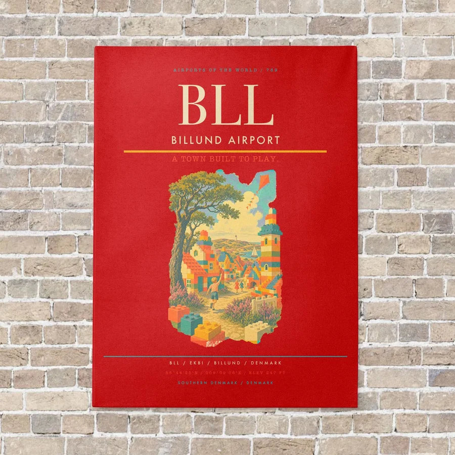 Billund Airport BLL - Canvas No Frame - Red