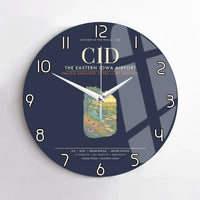 Thumbnail for The Eastern Iowa Airport Cedar Rapids CID Wall-Clock No-Frame - Navy Blue