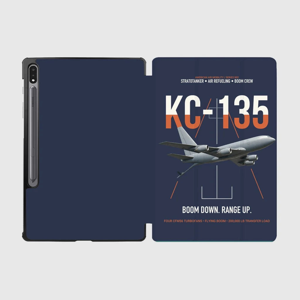 KC-135 STRATOTANKER design on navy blue samsung tablet tablet case