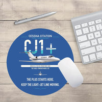 Thumbnail for Cessna Citation CJ1+ design on blue round mouse pad