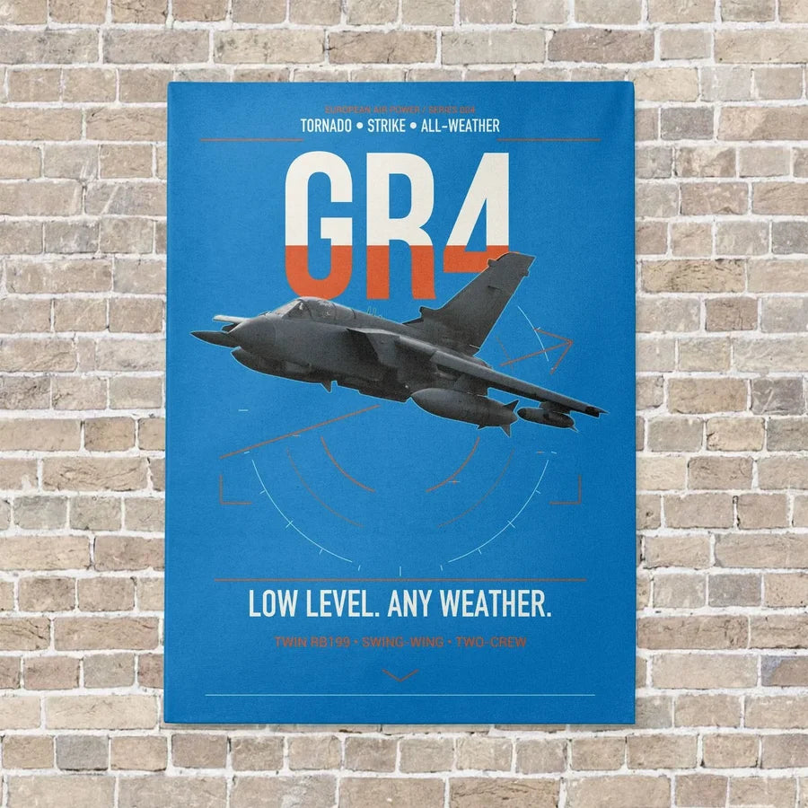 Panavia Tornado GR4 vertical canvas print - no frame - turquoise background