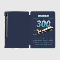 Thumbnail for Bombardier Challenger 300 design on navy blue samsung tablet tablet case