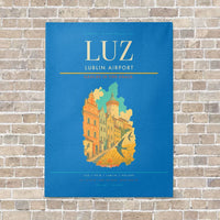 Thumbnail for Lublin Airport LUZ vertical canvas print - no frame - turquoise background