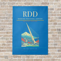 Thumbnail for Redding Regional Airport RDD vertical canvas print - no frame - turquoise background