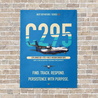 Thumbnail for Airbus C295 Armed ISR vertical canvas print - no frame - turquoise background