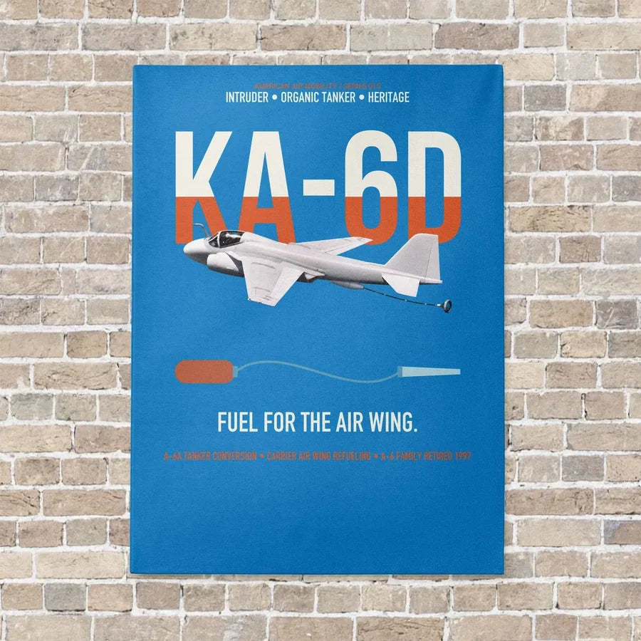 KA-6D Intruder vertical canvas print - no frame - turquoise background