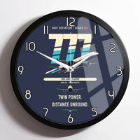 Thumbnail for Boeing 777-300ER design on navy blue framed wall clock