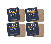 Thumbnail for B-58A Hustler design on navy blue 4 pieces set coaster