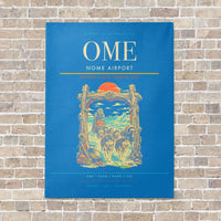 Thumbnail for Nome Airport OME vertical canvas print - no frame - turquoise background