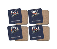 Thumbnail for British Aerospace Sea Harrier FRS.1 design on navy blue 4 pieces set coaster