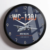 Thumbnail for WC-130J Hurricane Hunter design on navy blue framed wall clock