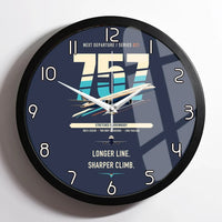 Thumbnail for Boeing 757-300 design on navy blue framed wall clock
