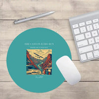 Thumbnail for VINTAGE G4338 - The Canyon Echo Run - Designed Mouse Pads design on turquoise round