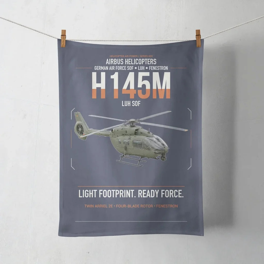 Airbus Helicopters H145M LUH SOF design on navy blue towel