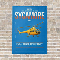 Thumbnail for Bristol Sycamore HR14 vertical canvas print - no frame - turquoise background