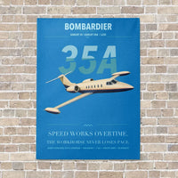 Thumbnail for Bombardier Learjet 35A vertical canvas print - no frame - turquoise background