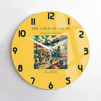 Thumbnail for VINTAGE G4040 - The Caravan Route - Designed Wall Clocks design on yellow no-frame
