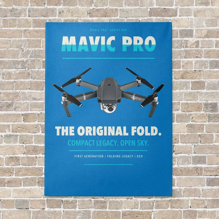 DJI Mavic Pro vertical canvas print - no frame - turquoise background