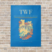 Thumbnail for Magic Valley Regional Airport TWF — Twin Falls vertical canvas print - no frame - turquoise background
