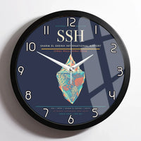 Thumbnail for Sharm El Sheikh International Airport (SSH) design on navy blue framed wall clock