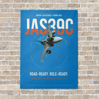 Thumbnail for Saab JAS 39C Gripen vertical canvas print - no frame - turquoise background