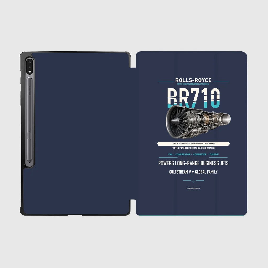 BR710 design on navy blue samsung tablet tablet case
