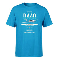 Thumbnail for Diamond DA40 design on turquoise t-shirt, single-side print