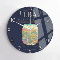 Thumbnail for Leeds Bradford Airport LBA Wall-Clock No-Frame - Navy Blue