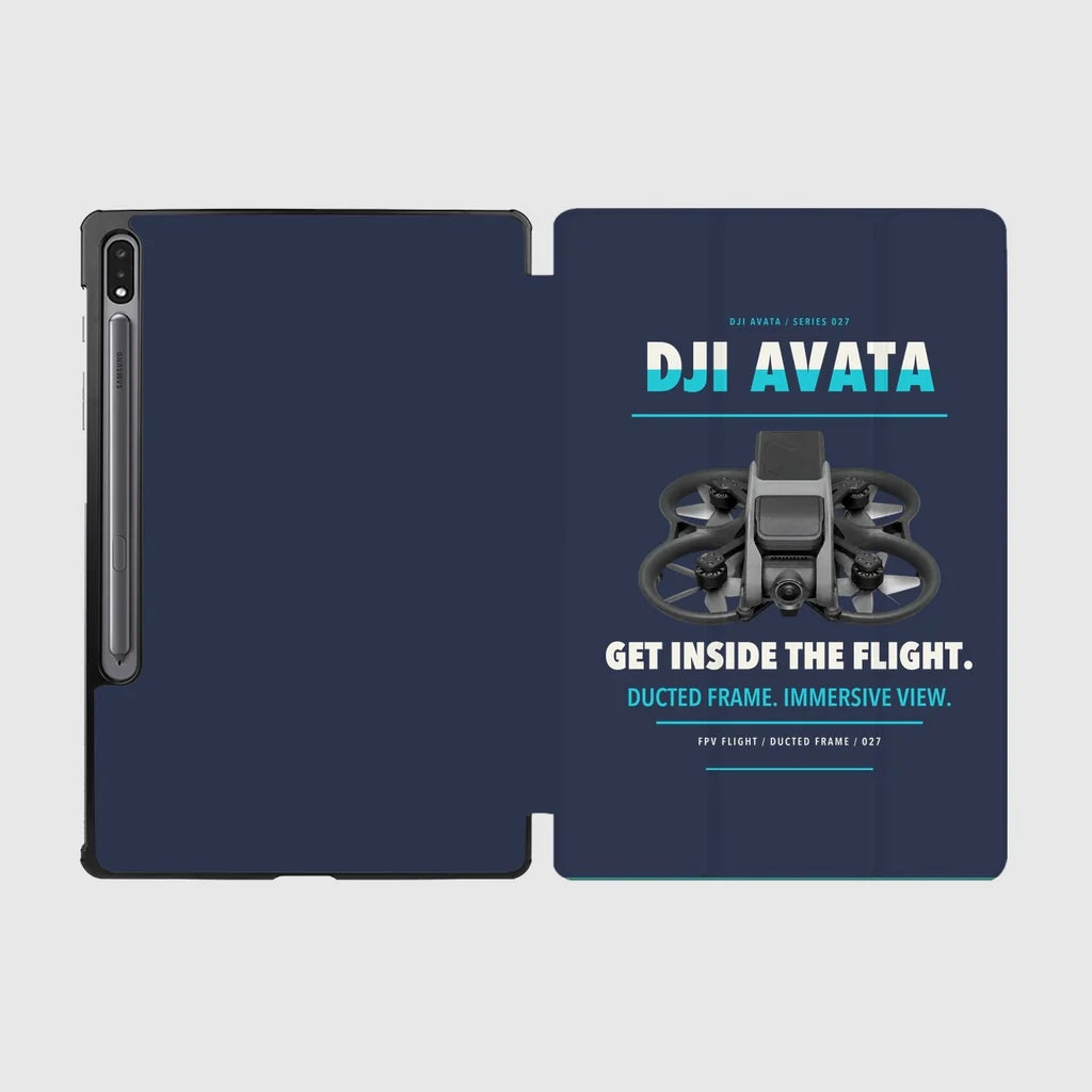 DJI Avata design on navy blue samsung tablet tablet case