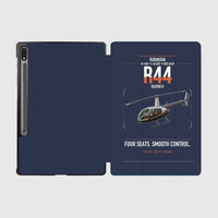 Thumbnail for Robinson R44 Raven II design on navy blue samsung tablet tablet case