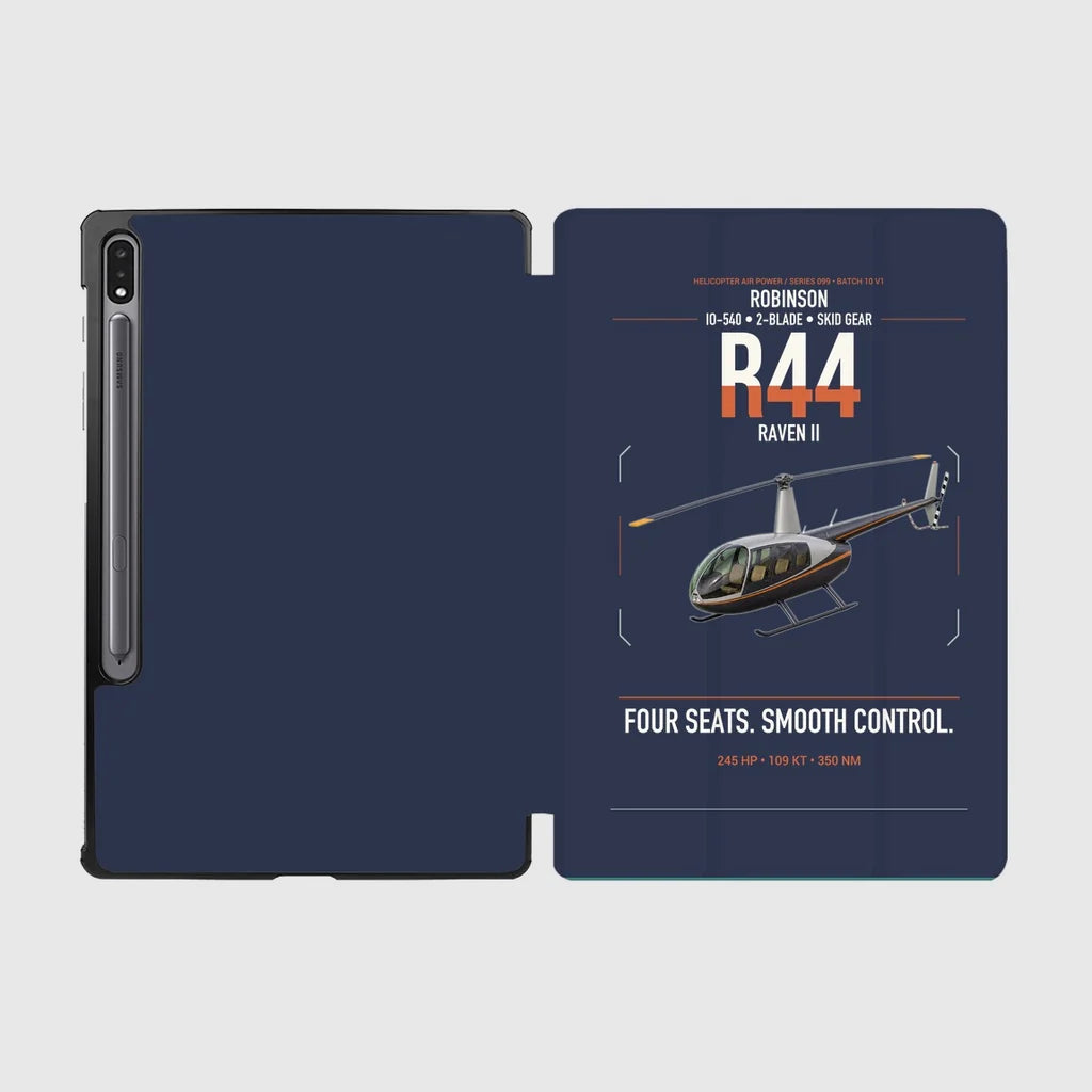 Robinson R44 Raven II design on navy blue samsung tablet tablet case
