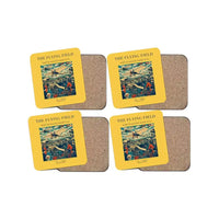 Thumbnail for The Flying Field - Designed Coasters design on yellow 4-pieces-set