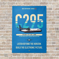 Thumbnail for Airbus C295 SIGINT vertical canvas print - no frame - turquoise background