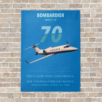 Thumbnail for Bombardier Learjet 70 vertical canvas print - no frame - turquoise background