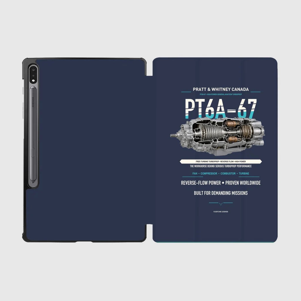 PT6A-67 design on navy blue samsung tablet tablet case