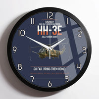 Thumbnail for Sikorsky HH-3E Jolly Green Giant design on navy blue framed wall clock